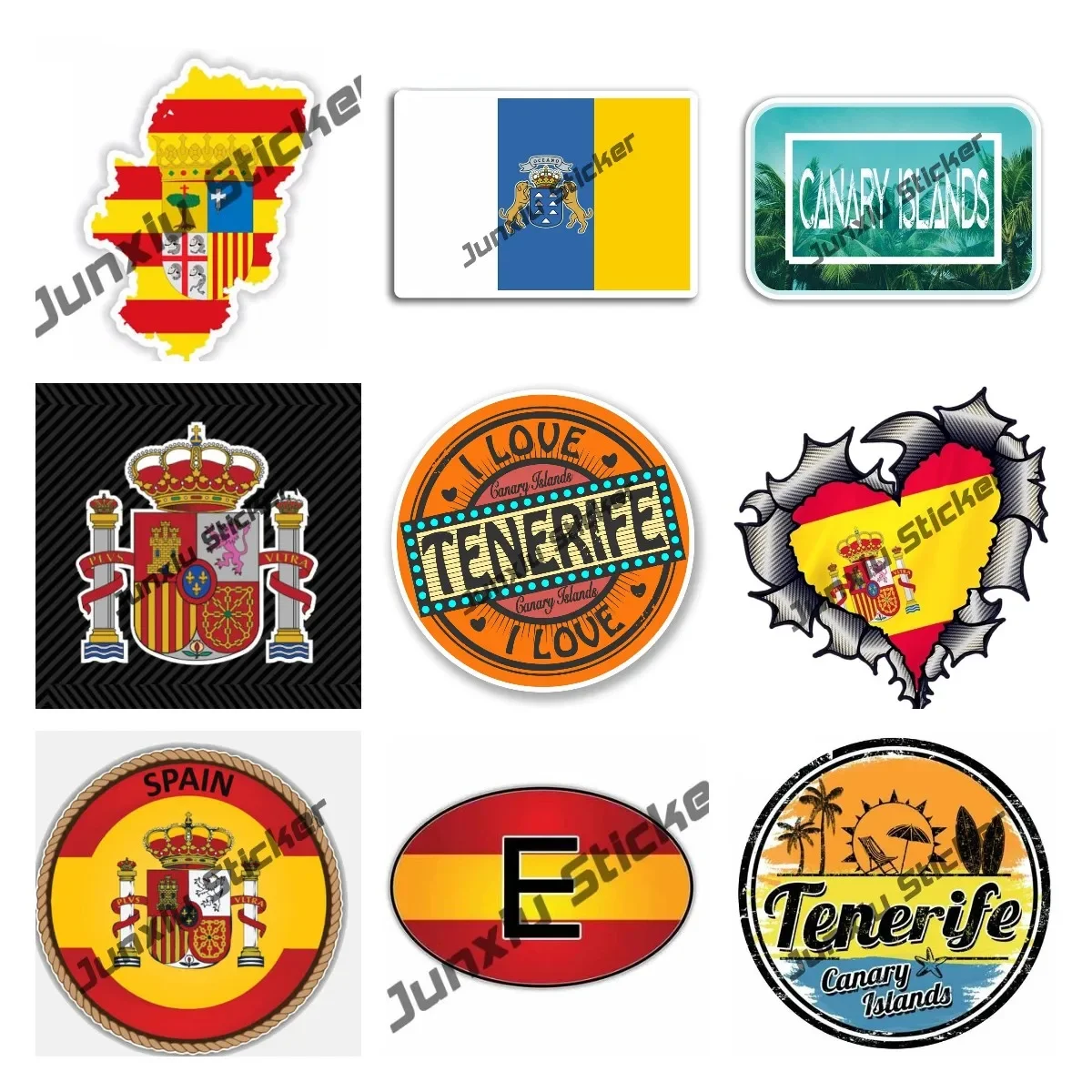 

Canary Islands Civil Flying Flag Spain Islas Canarias Decals Car Beach Surf Trip Stickers Accessories