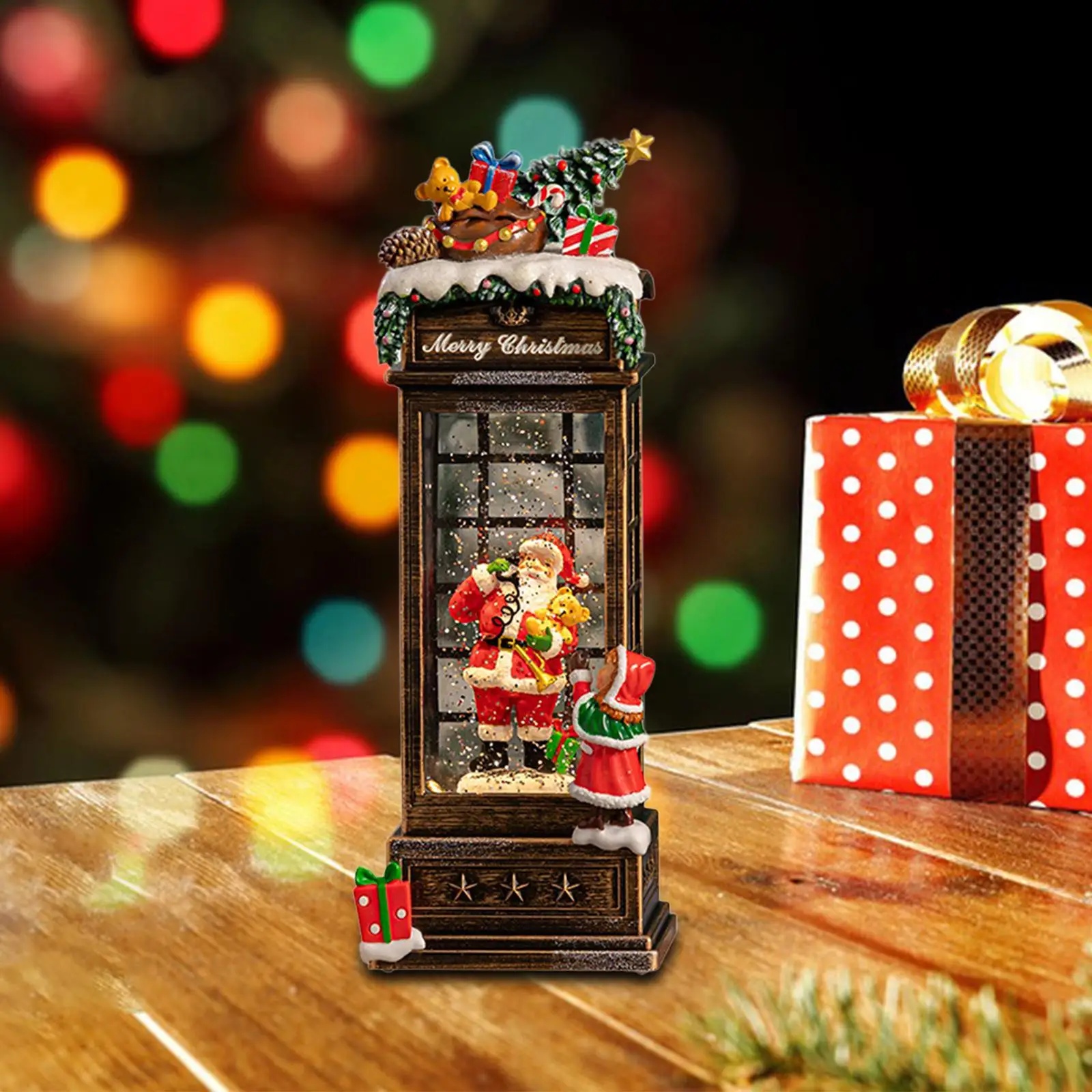 

Christmas Accessories to Decorate Lighted Snow Globe Music Box Table Centerpiece Night Light for Holiday Home