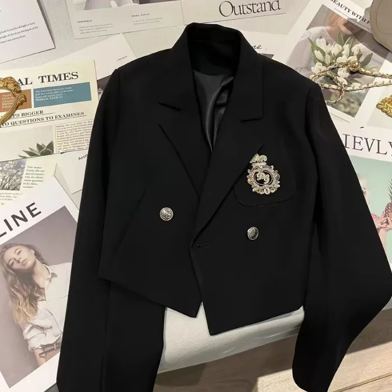 

Small Black Short Style Jacket for Women's Design Casual Spring and Autumn New Fashionable Suit