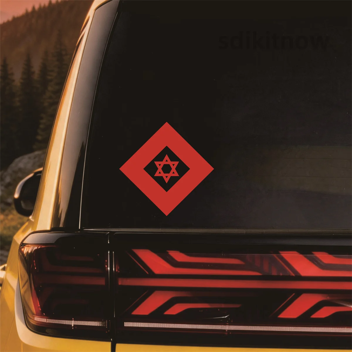 Israel Magen David Adom MDA Red Cross Crystal Car Decal Waterproof Vinyl Window Medical Rescue Sticker Auto Decoration Sign