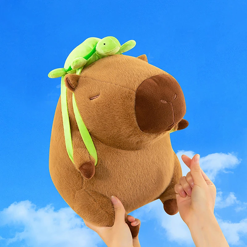 Cute Capybara Plush Toy Stuffed Animals Capybara With Turtle Backpack Soft Doll Kids Toys Birthday Gift Home Decor Plush Doll