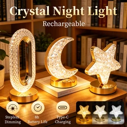 Led Night Light 3 Color Stepless Dimmable Bedside Lamp USB Rechargeable Portable Table Lights For Sleep Study Children Room