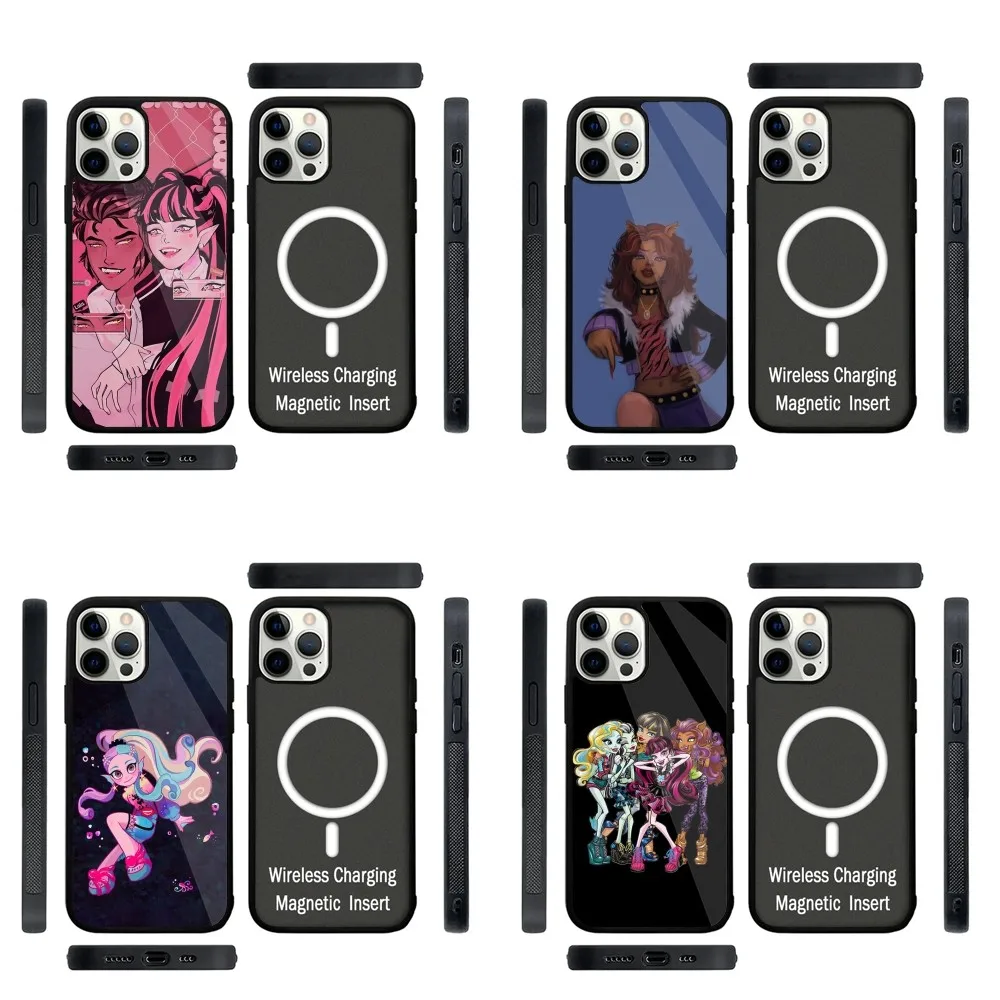 Cartoon M-Monster High Phone Case Strong Magnetic For IPhone 15,14,13,Pro,Max,Plus,11,12,Mini For Magsafe Wireless Charging