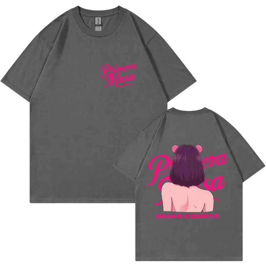 مغني الراب عمر كورتز بريميرا موسى 2025 الصيف الرجال النساء الشارع نمط جماليات الهيب هوب المتضخم عادية القطن تي شيرت