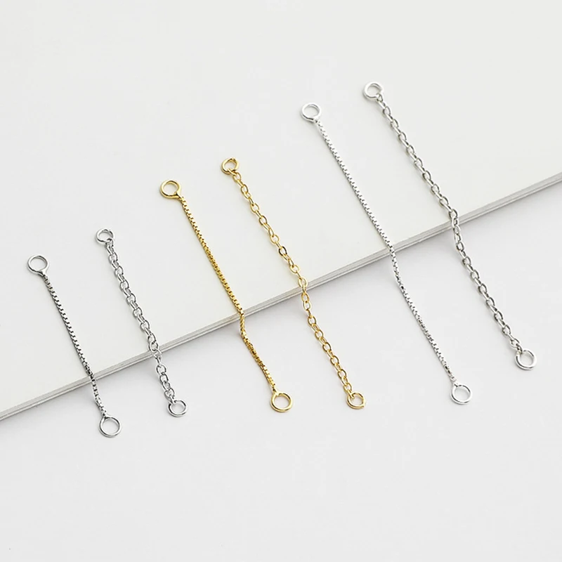 

2 шт./лот, серьги-удлинители из стерлингового серебра 925 пробы, 30/40/50 мм, браслеты, ожерелье, регулируемые цепочки, ювелирные изделия своими руками, аксессуары