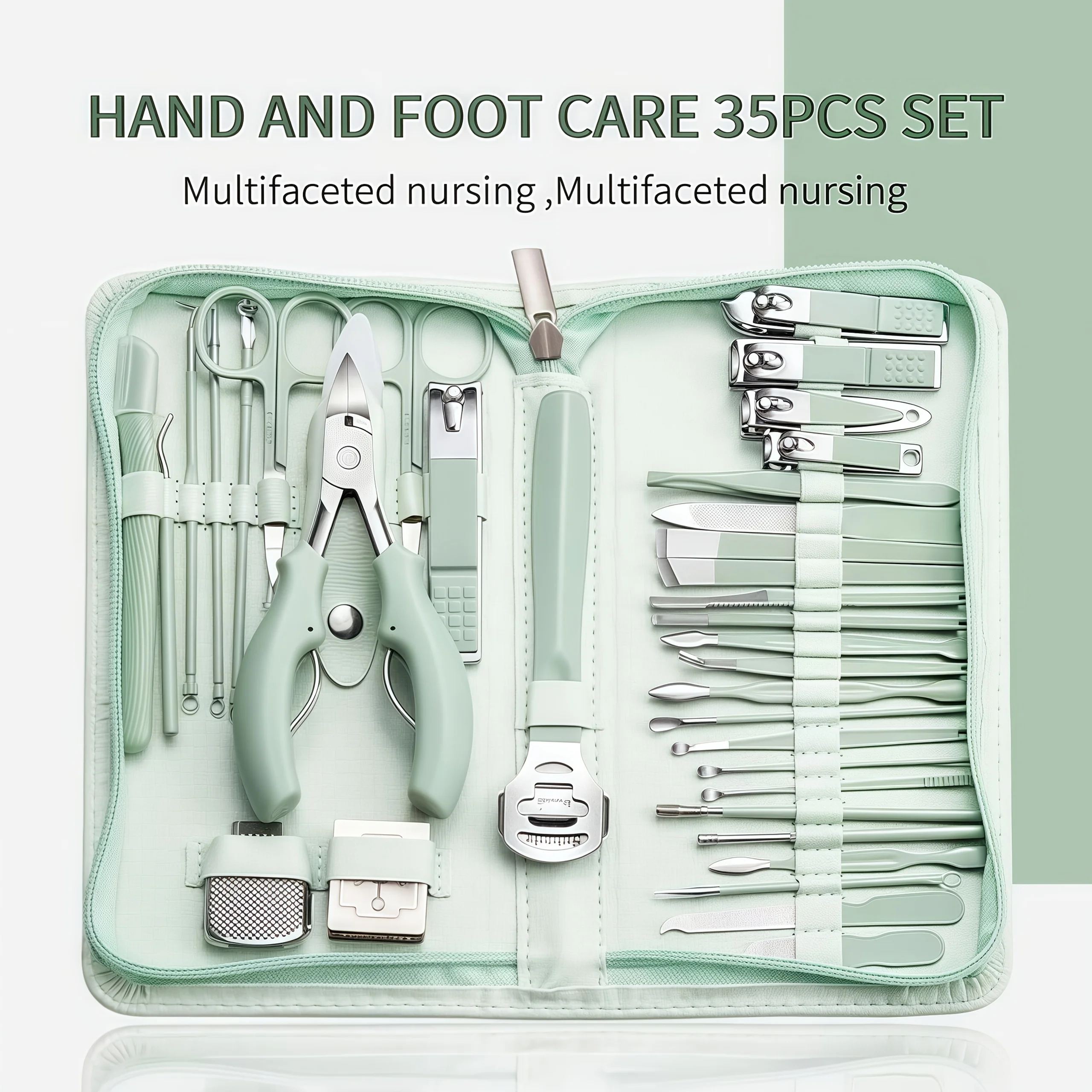مجموعة أدوات مانيكير متعددة الوظائف من الفولاذ المقاوم للصدأ مكونة من 35 قطعة مع مشابك أظافر وأدوات باديكير وهدايا أدوات الحواجب #2