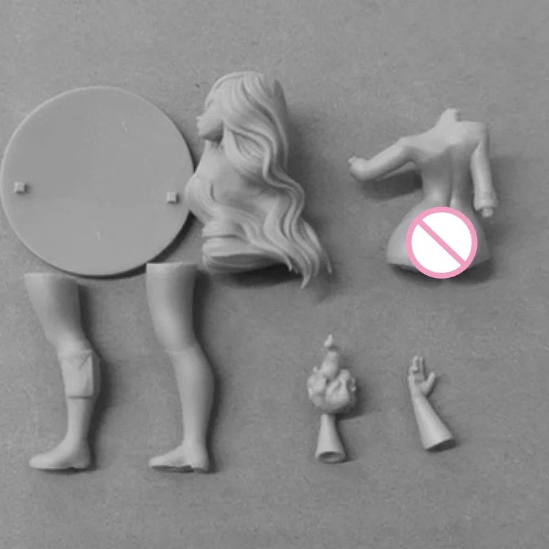 Figure in resina in scala 1/24 Fire Element Girl Figurine smontate e giocattoli modello non verniciato