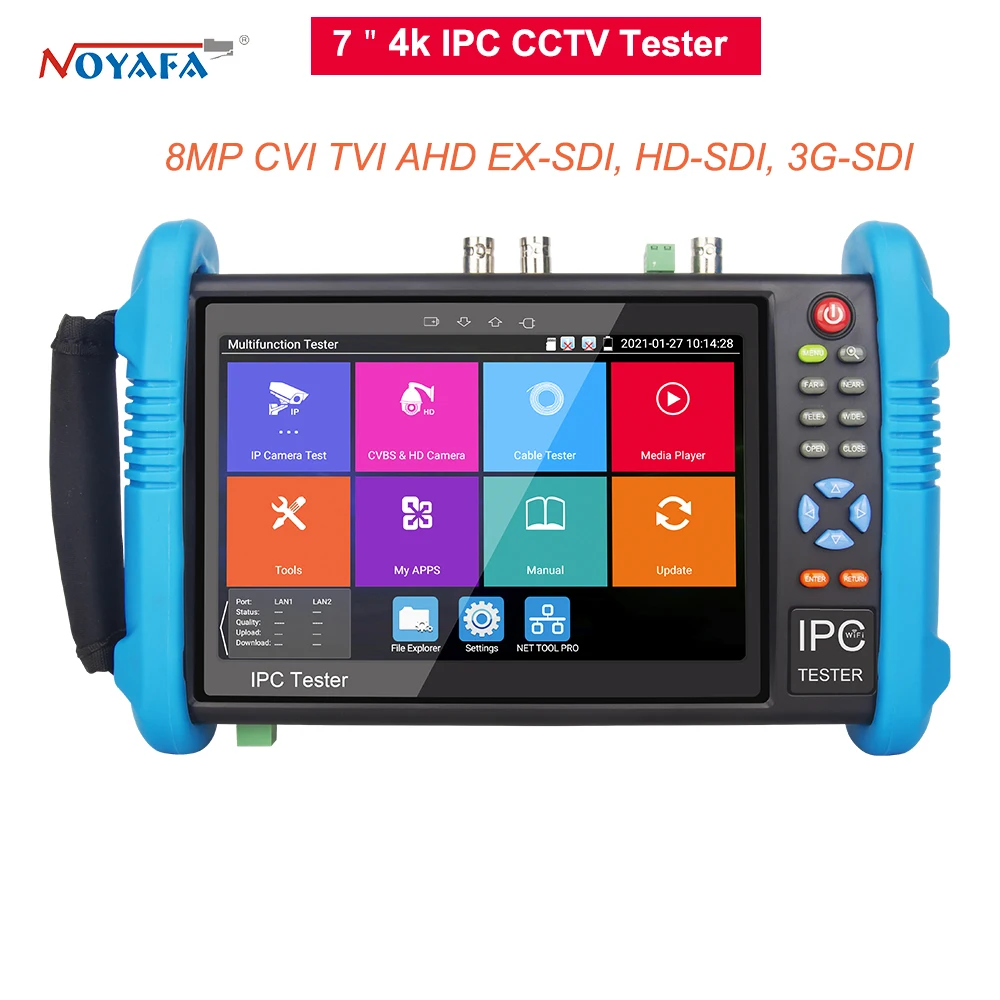 Noyafa Nf-716 ADHS IPC Tester CCTV 7-calowy 4K Multifuction 8MP AHD CVI TV SDI Hdmi 1080P Wejście Kamera IP Monitor Cftv Tester IP