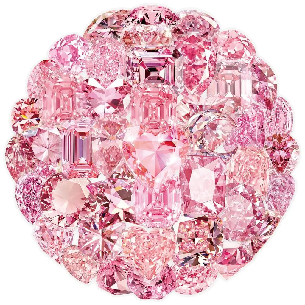 50 Pcs Transparent Pink Diamond Stickers Unique Gem Decals for Phone Case, Cup and Luggage Decor LanLanStickersWorld Store