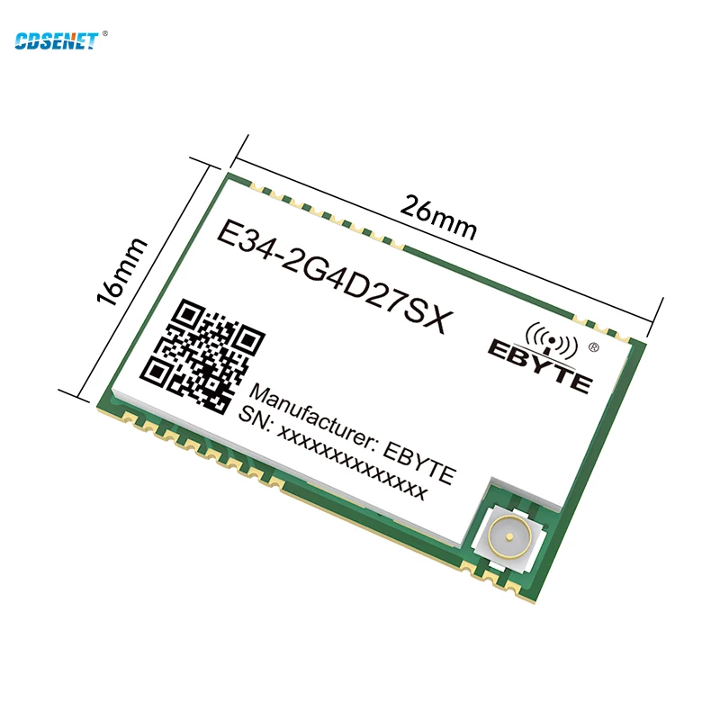 2.4G Full Duplex High Speed Low Delay Wireless Module CDSENET E34-2G4D27SX 27dbm 5KM UART IPEX/Stamp Hole TTL Serial Port RF