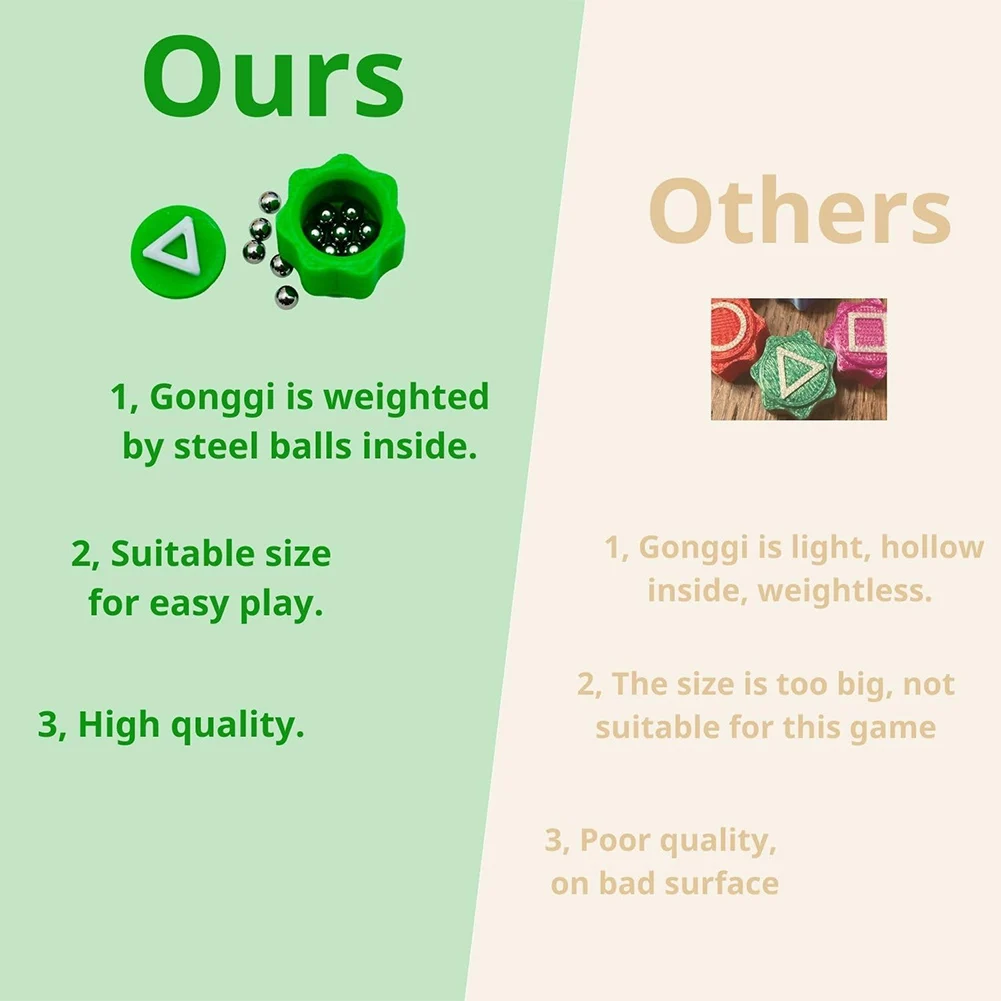 5/10Pcs Korean Traditional Play Game Fun Gonggi Jack Stone Pebbles Set Hand Eye Coordination Training Toy with Steel Bead inside