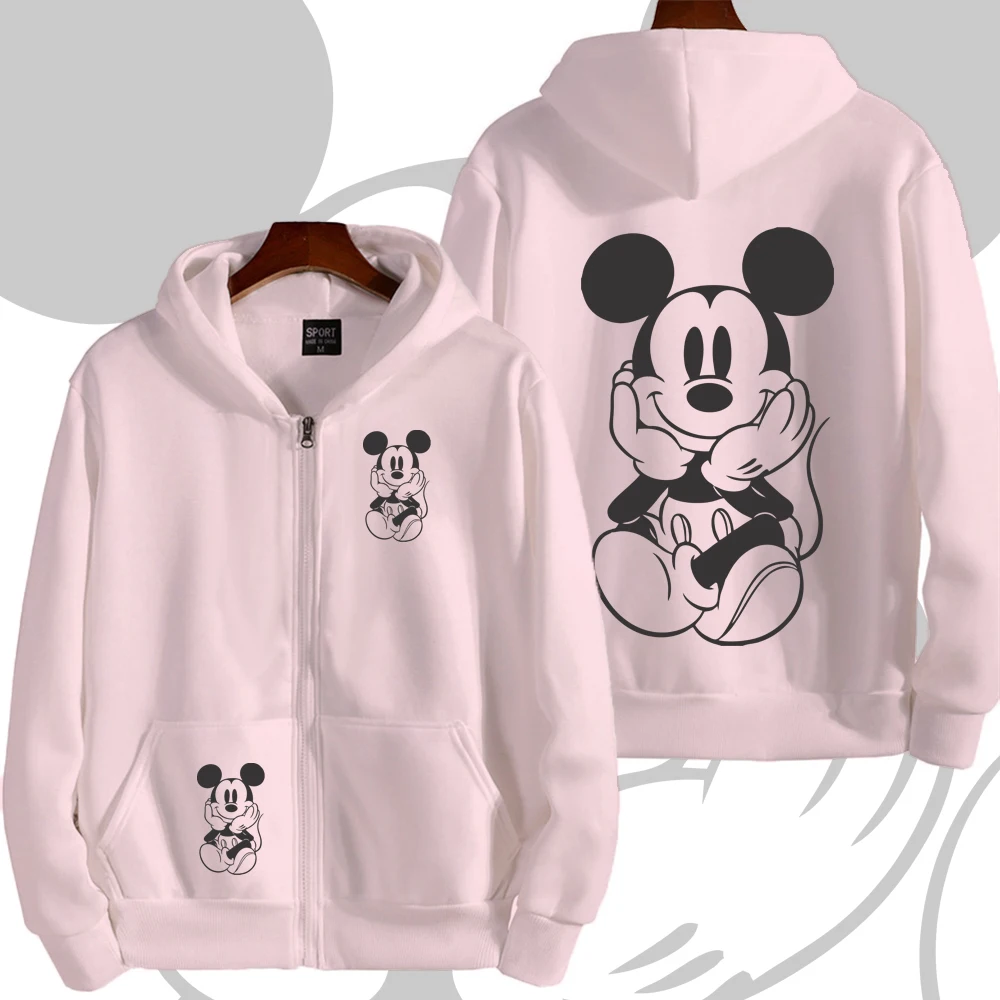 Moletom com Zíper do Mickey Mouse para Homens, Novo Casaco Casual para Mulheres, Jaqueta Fofa para Casais, Primavera e Outono 2026