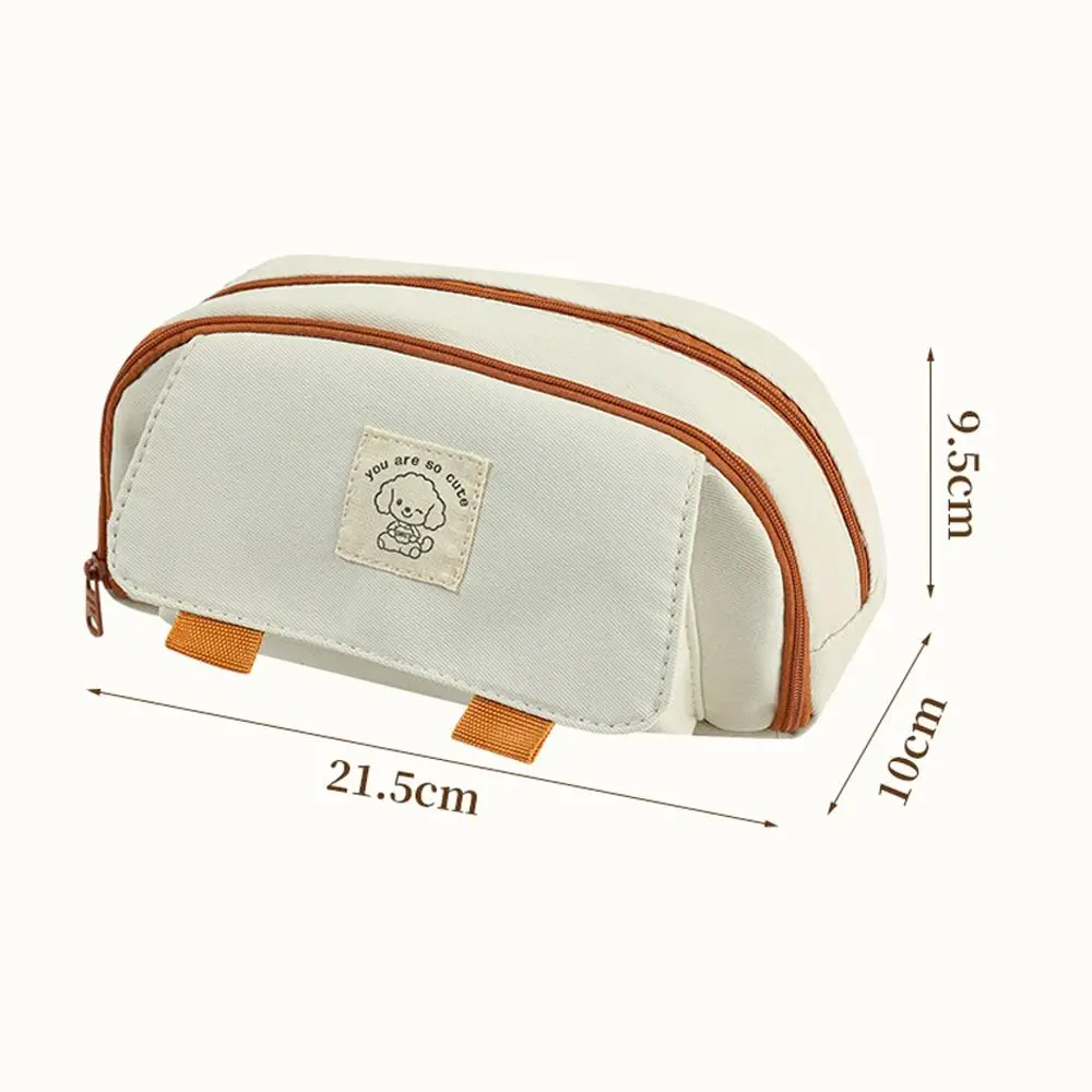 Astuccio per matite modello cane cartone animato Borsa per cancelleria multistrato di grande capacità Borsa di stoccaggio multifunzionale portatile
