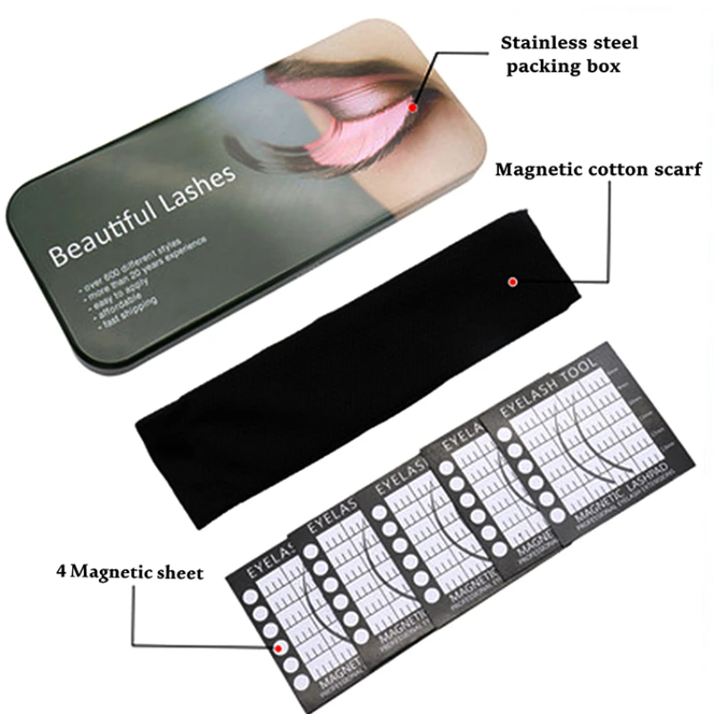 CNK nouveauté Portable greffé cils porte-écharpe applicateur de cils bandeau avec coussin magnétique modèle outil emballé dans des boîtes