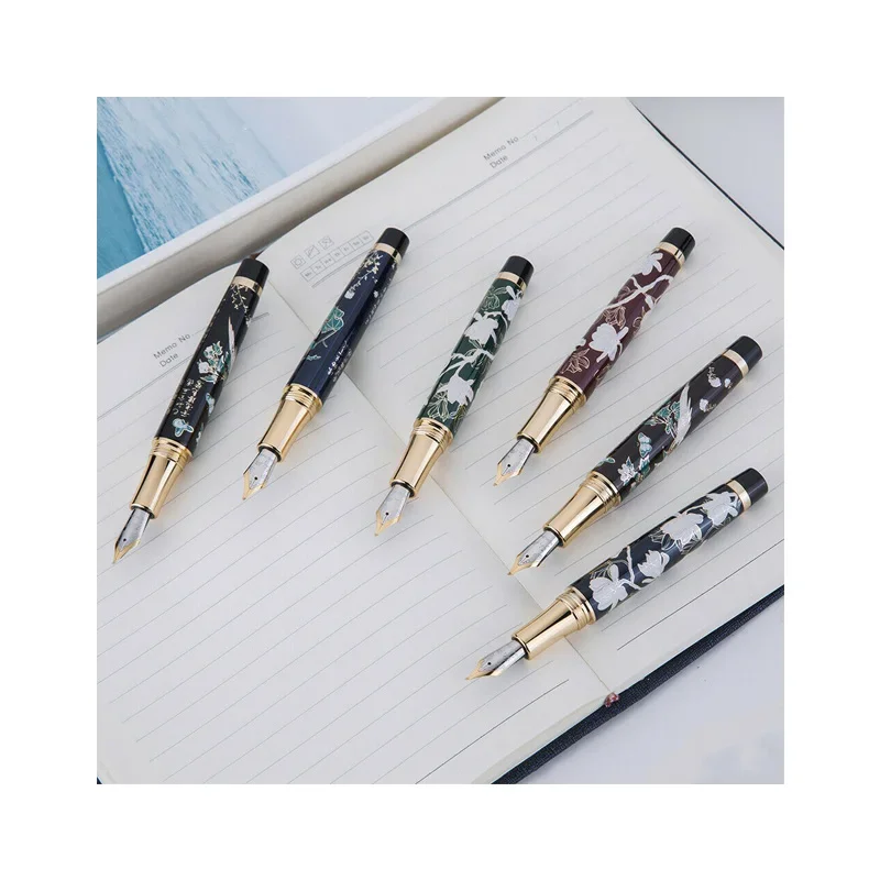 New HongDian Hand-Drawing Fountain Pen Blue Magpie Nib Fountain-Pens Gift Office Business Writing Stationery Supply