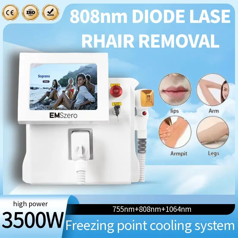 

Diode Laser Hair Removal Machine Professional Depilador Laser Epilator Women 3 Wavelength 755 808 1064nm Safe Painless Permanent