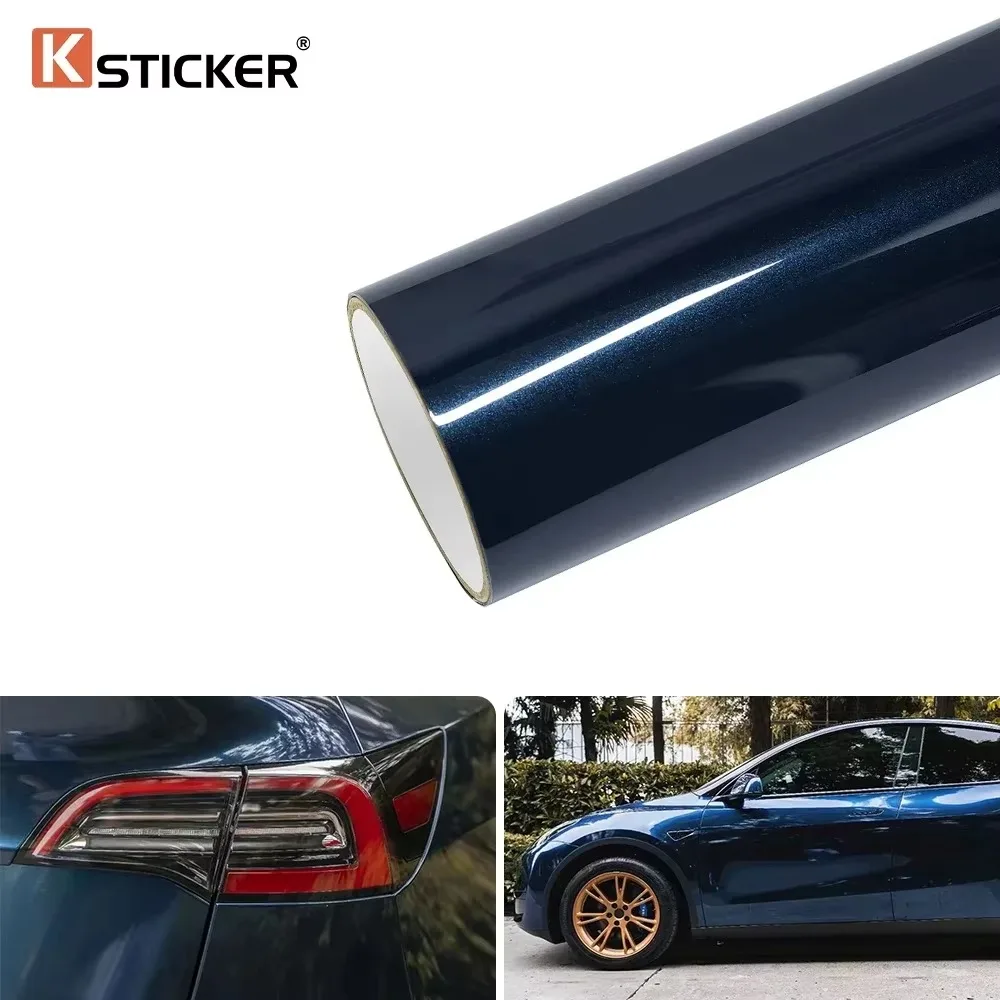 

Ksticker ПЭТ автомобильная пленка темно-синего цвета устойчивая к царапинам прочная наклейка для изменения цвета чехол авто транспортные средства тюнинг двигателя