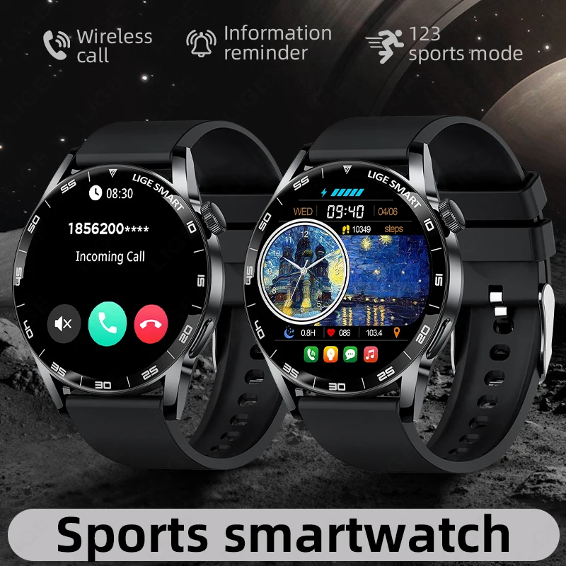 ساعة LIGE الذكية للرياضات الصحية وتتبع اللياقة البدنية ومراقبة النوم ومكالمات لاسلكية AI صوت مقاومة للماء للرجال والنساء