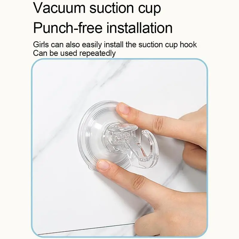 Heavy Duty Transparent Suction Cup Hook With Lever Lock 10kg Weight Bearing Reusable Hanger For Kitchen Bathroom