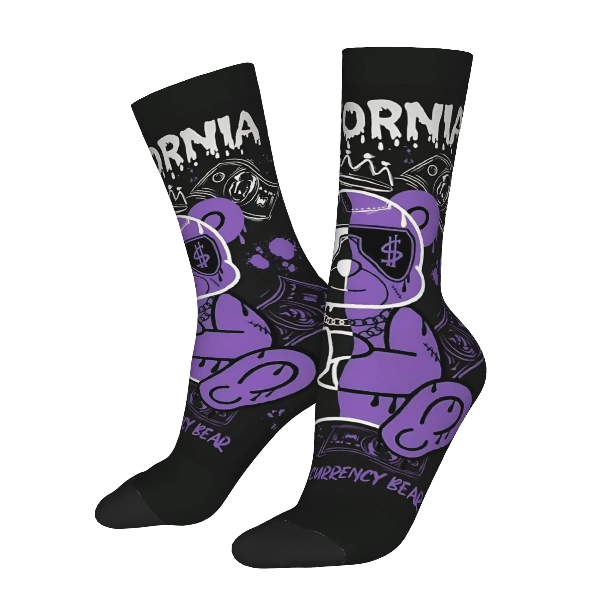 

Велосипедные носки Cool Bear Graphic Crazy, мужские компрессионные носки, унисекс, в уличном стиле, бесшовные, с принтом, укороченные.
