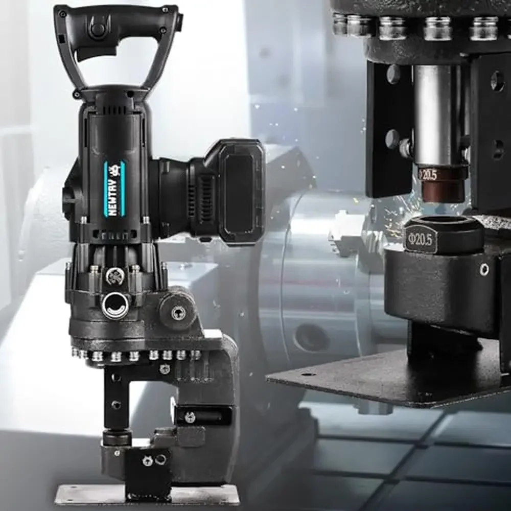 Kit perforatrice idraulica elettrica 16T 1800W Set di utensili per punzonatura in acciaio a batteria con 2 batterie Kit punzonatrice angolare da 3,0 Ah