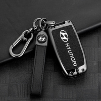 Zinc alloy/Leather Car Smart Remote Key Case Cover Protector Shell For Hyundai Solaris HB20 Veloster SR IX35 Accent Elantra i30