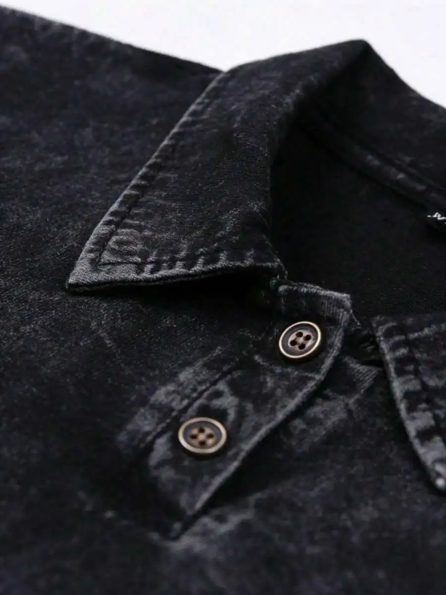 

Washed Cotton Vintage Mens Short Sleeve Collared Shirt Casual Print Design
