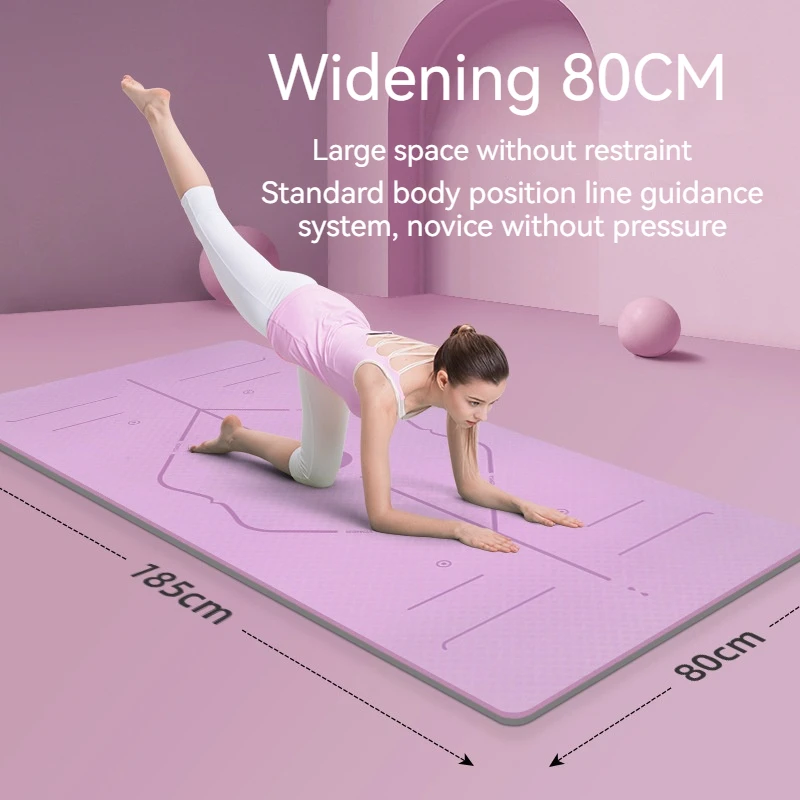 Multi-Style Yoga Mat Men And Women Thickened And Widened Shock-Absorbing Non-Slip Tpe Fitness Sports Dance Mat