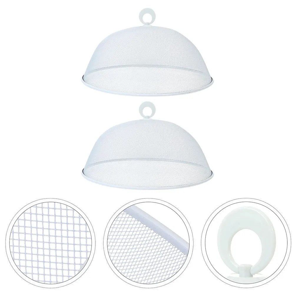 

2pcs Iron Food Covers Dish Covers With Ventilation For Home Kitchen Food Protection Fresh Keeping Cover Safe Meal