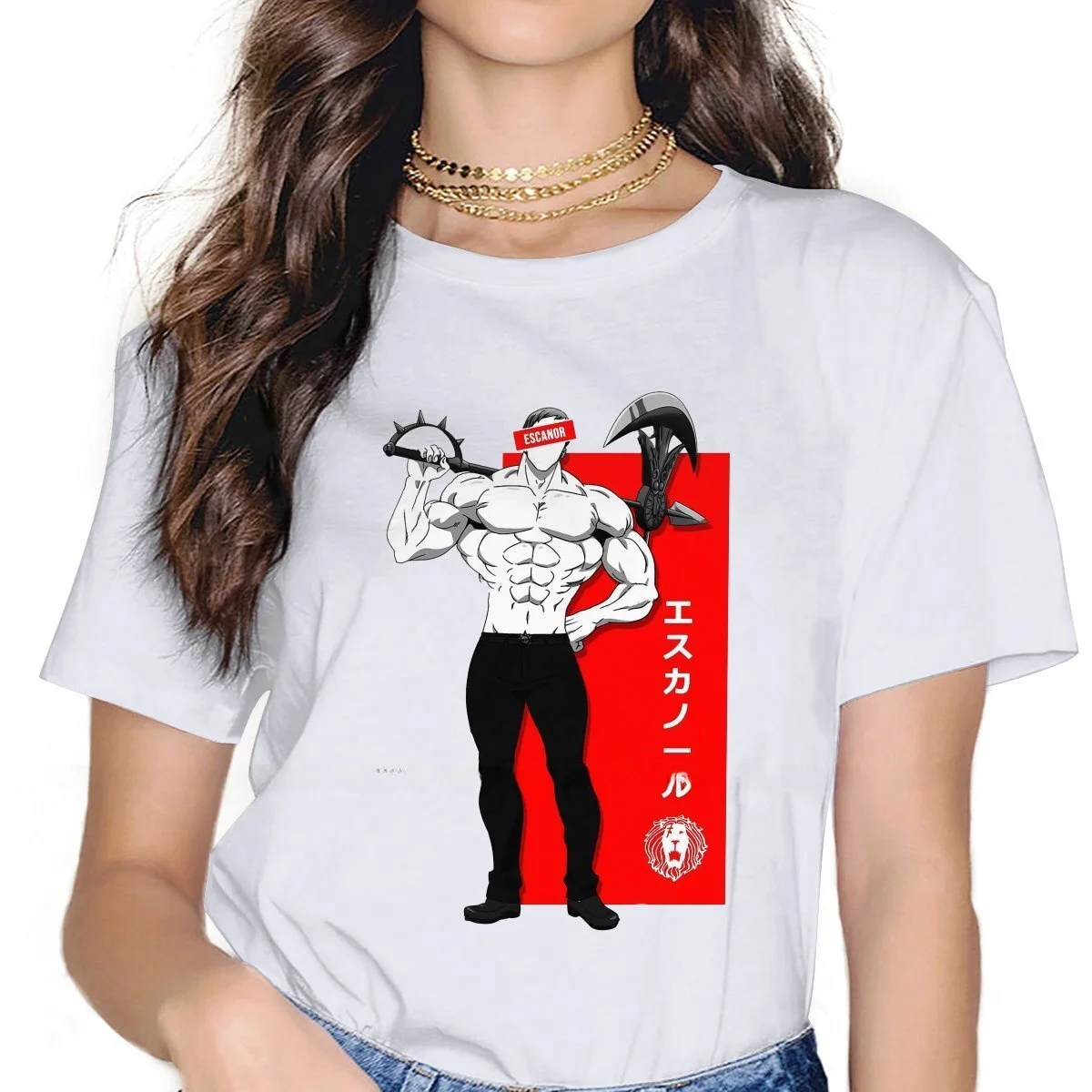 

Escanor Women's Seven Deadly Sins Anime T-irt Goth Sle Comfortable Fit Casual Top for Fans of Vi