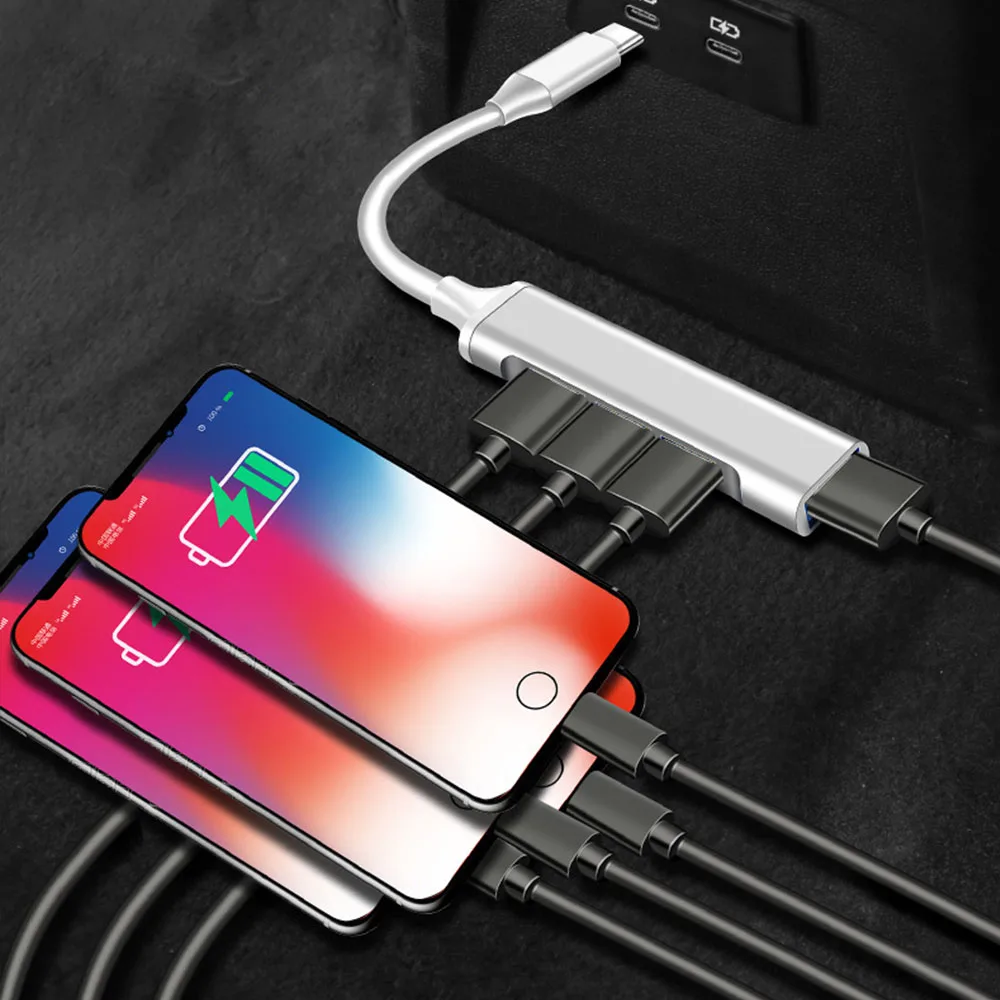 Type C USB C HUB 4 Port Multi Splitter Adapter For Changan CX70 CS95 CS55 CS75 Plus CS35 Filter Bunper CS15  Car Accessories