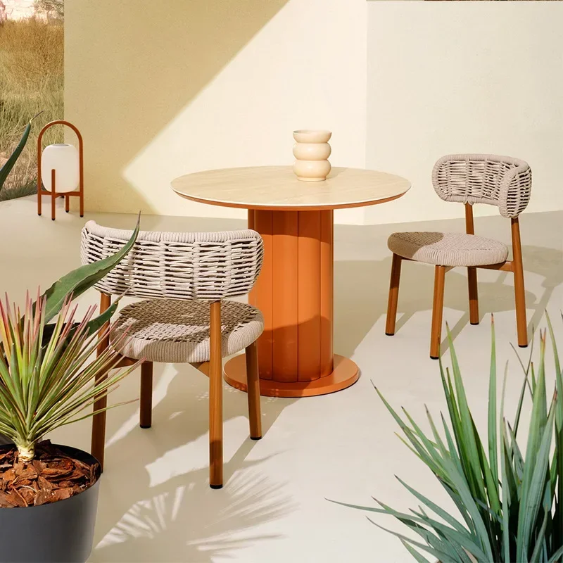 Outdoor tables and chairs, courtyard rattan ropes, dining tables, chairs, bar chairs, two sets of approval