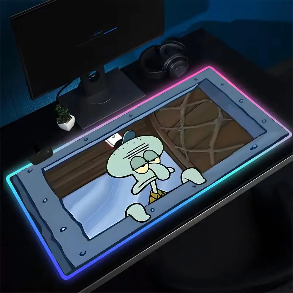 A-Sponges Movie Babys Mouse Pad Anime Gaming Mouse Pad LED Table Pads Backlit Rubber Desktop XXL Mousepad RGB Desk Mats