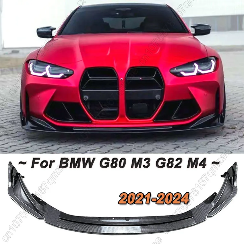 Car Front Bumper Lip Splitter Diffuser Body Kits Spoiler Bumper Guard Protector Accessories For BMW G80 M3 G82 M4 2021-2024