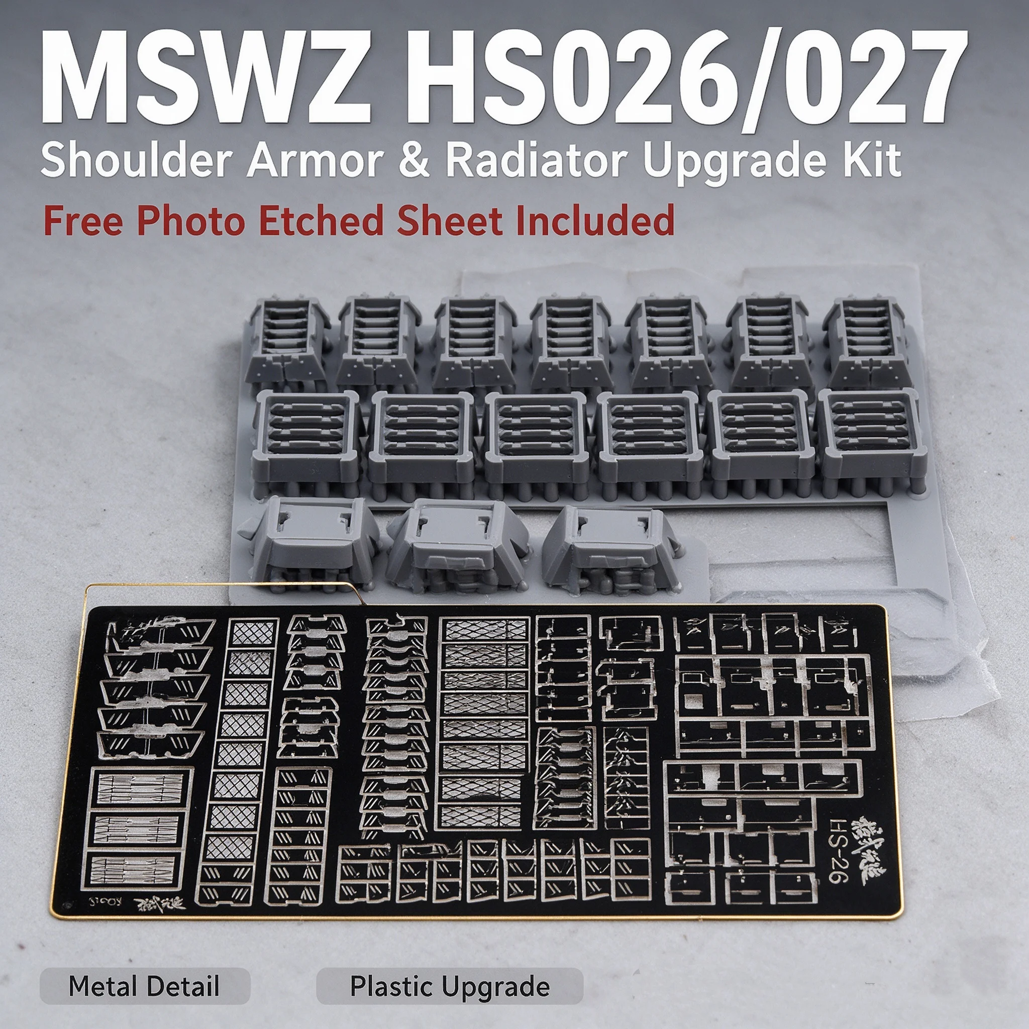 MSWZ HS026 HS027 Gundam Shoulder Armor Radiator Detail Upgrade Kit Free Photo Etched Sheet Model Mod Parts