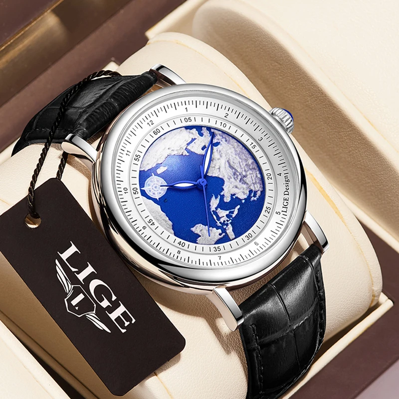 2026 New LIGE Watch Casual Fashion Man Watch Leather Top Brand Luxury Watches Waterproof Luminous Simple Quartz Wristwatch Clock
