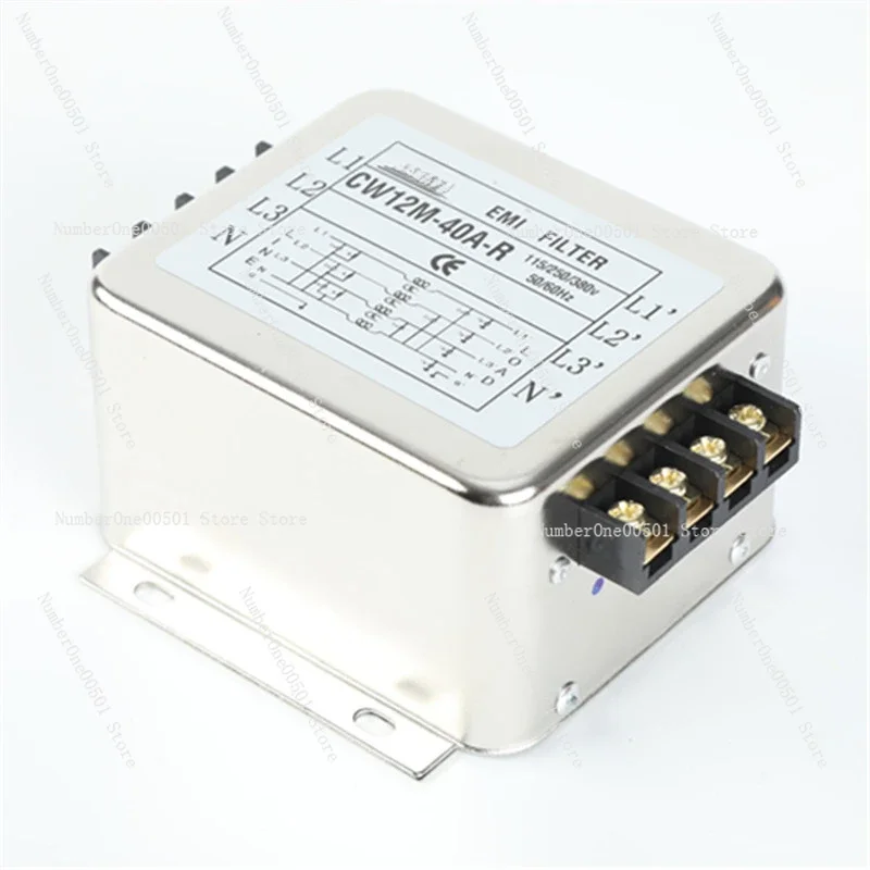 Power Filter 220V Anti-Interference Filter Terminal Block 30A Three-Phase Four-Wire 380V Filter
