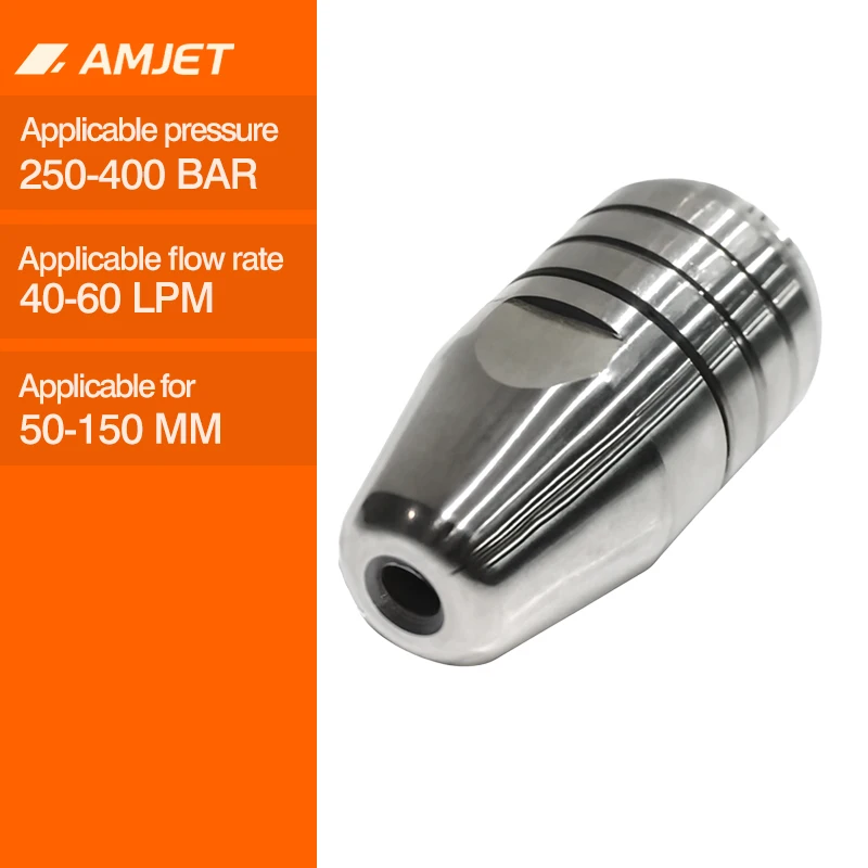 

Root Cutting Mini Nozzle Pressure 250-400 Bar Sewer Nozzle Flow 40- 60 Lpm High-quality Nozzles for Sewer Pipe Cleaning