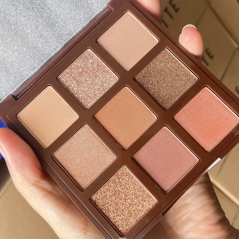 Gogotales kerstchocolade oogschaduwschijf 605 matte kralen aarde glitter negenkleurige oogschaduw