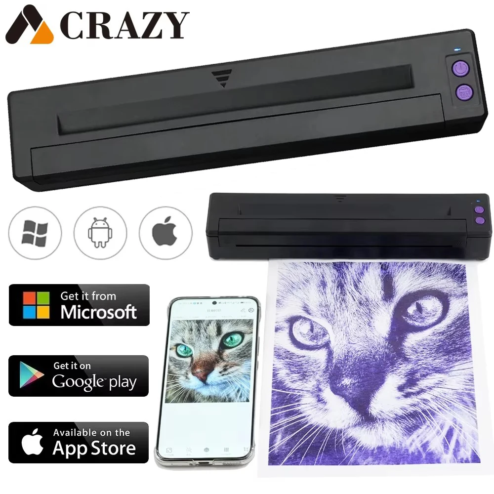 

Tattoo Stencil Printer Wireless Bluetooth Transfer Machine Thermal Mobile Transfer Machine PDF Photo Drawing Printing Copier