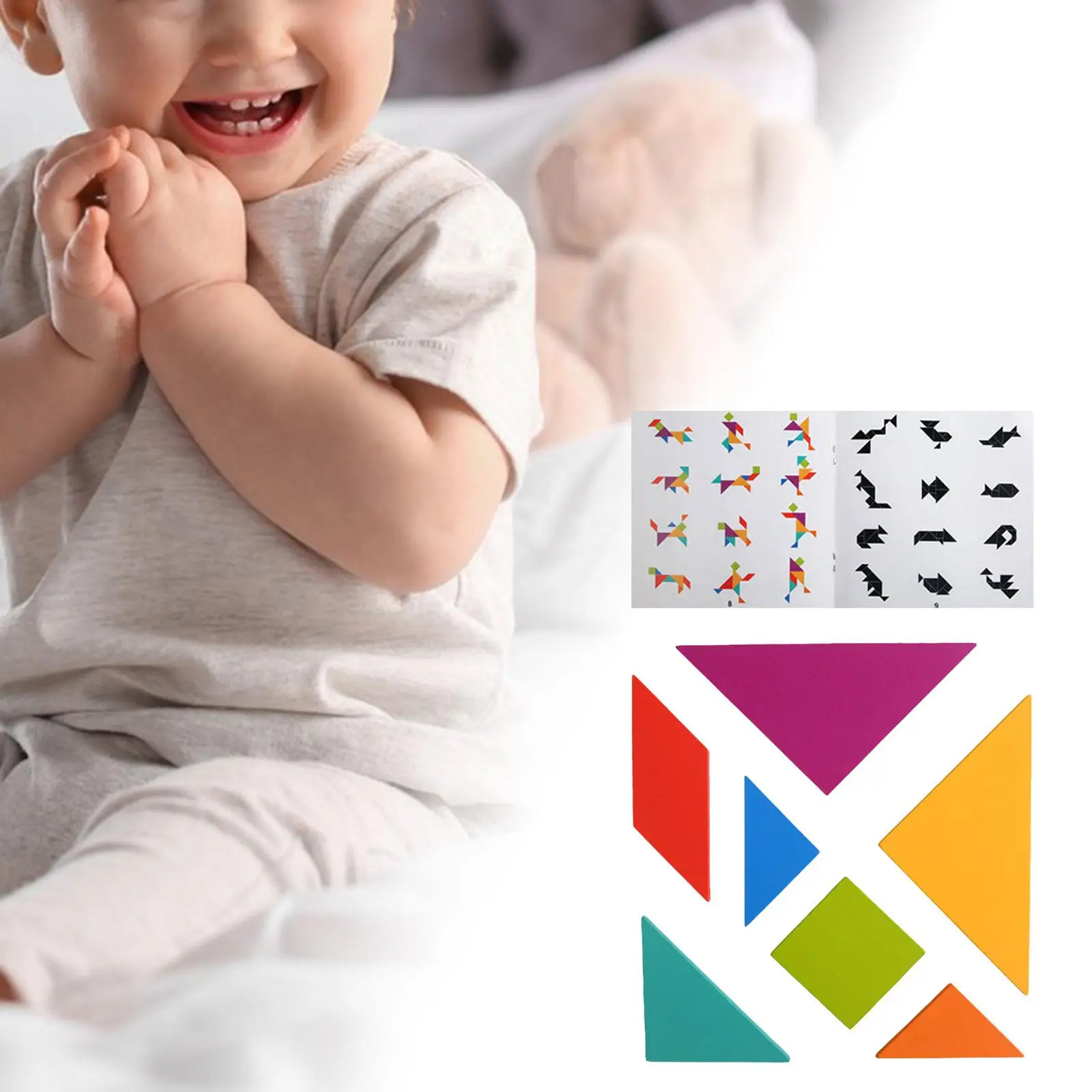 

Tangram Shapes Puzzle Set Learning Toys for Children Ages 4-8 Kindergarten