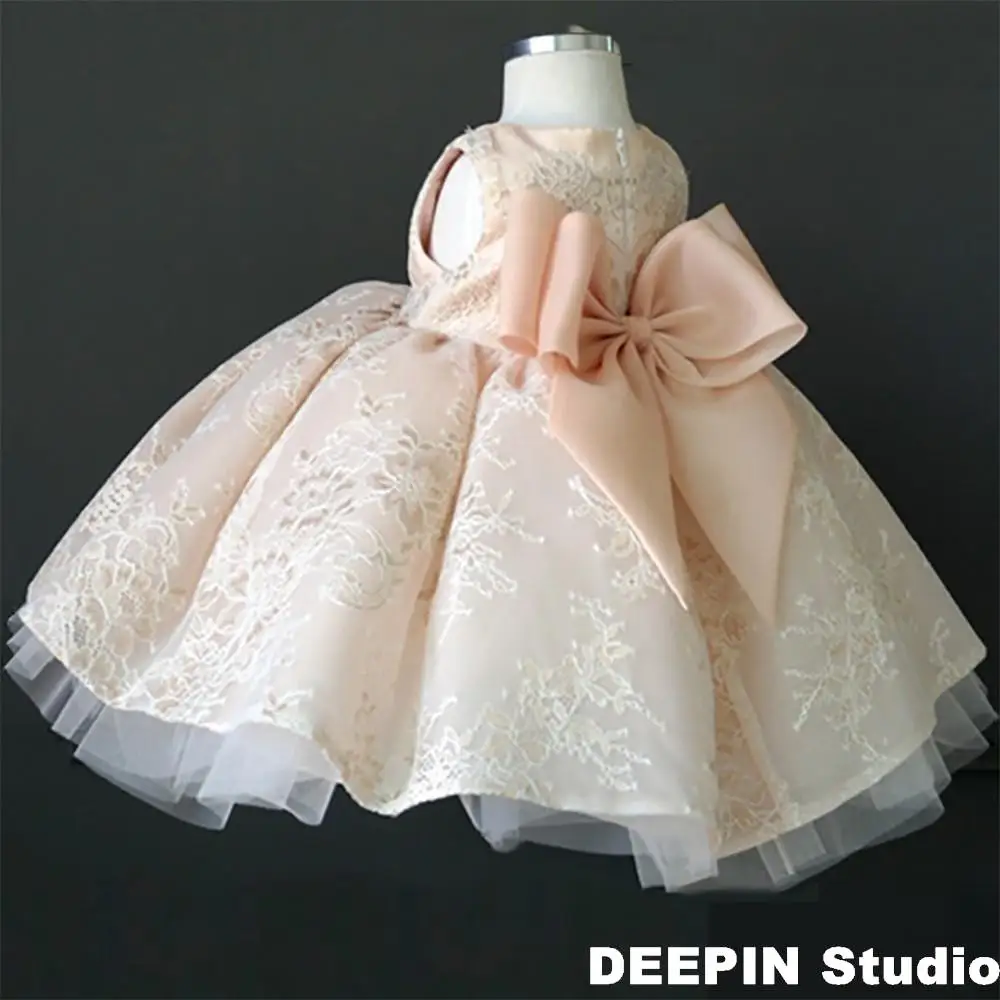 Baby Girls Dress 1 St Birthday Party Dress Princess Baby Girls Dress Pink Tulle Christening Dresse Bow Baptism Dress For Newborn