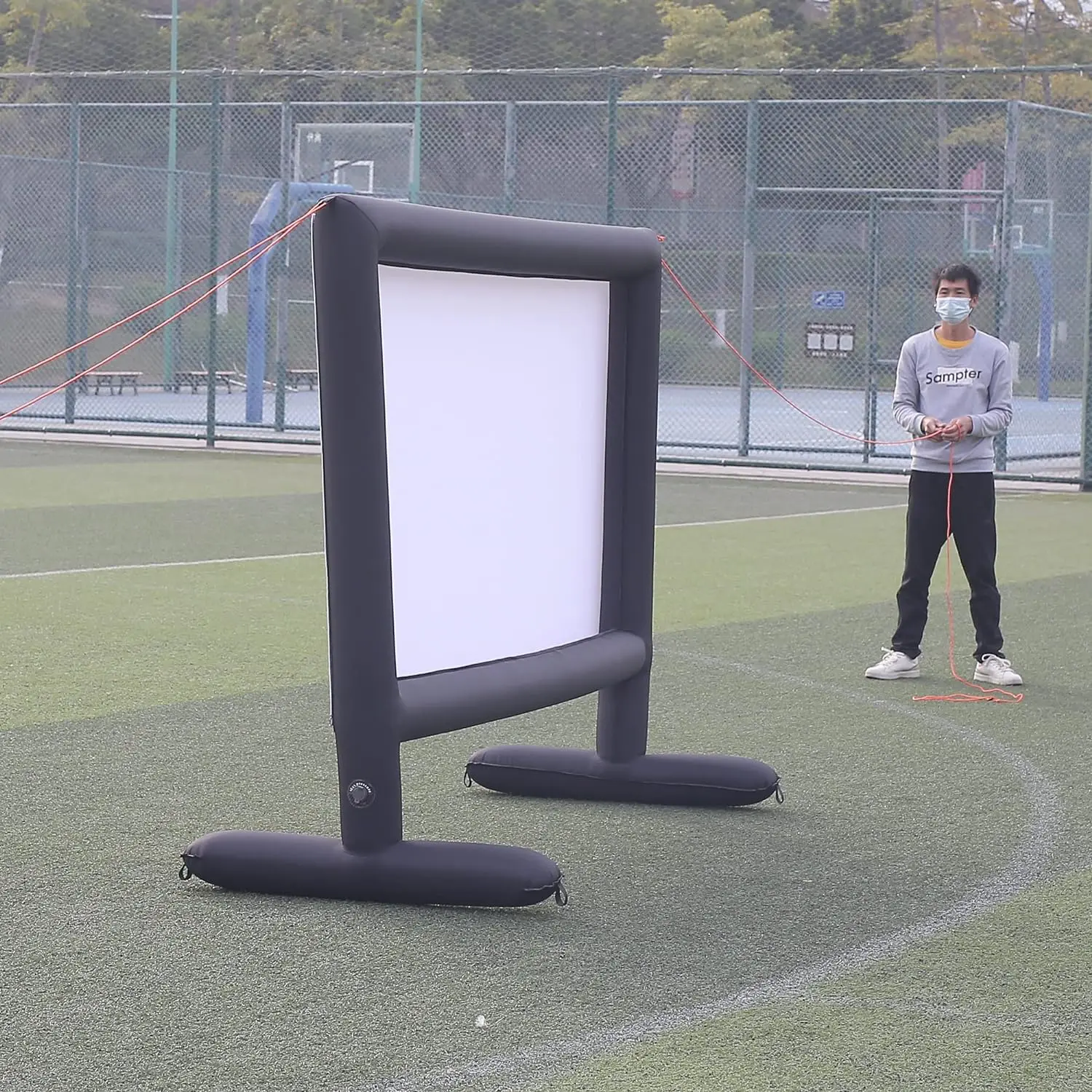 100 inch opblaasbaar filmprojectorscherm 9,6 voet - voor binnen en buiten Duurzame filmschermen Geen noodzaak om opblazen te blijven