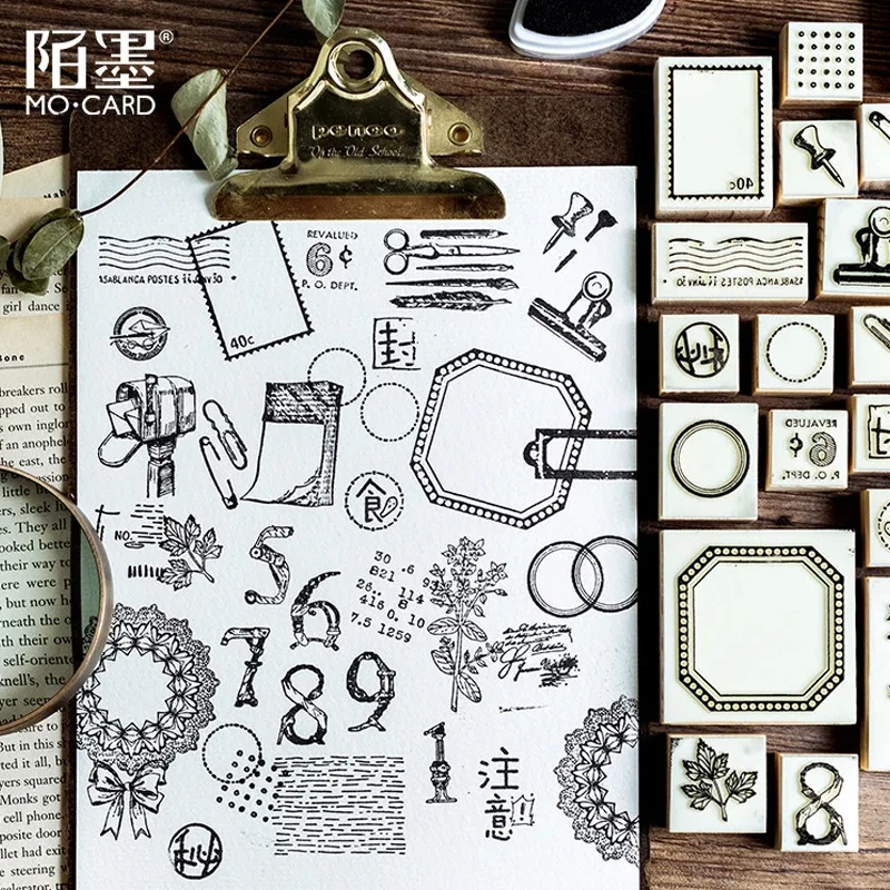 Multi-combination Series Vintage DIY Wooden Rubber Stamps for Scrapbooking Stationery Scrapbooking Standard Stamp