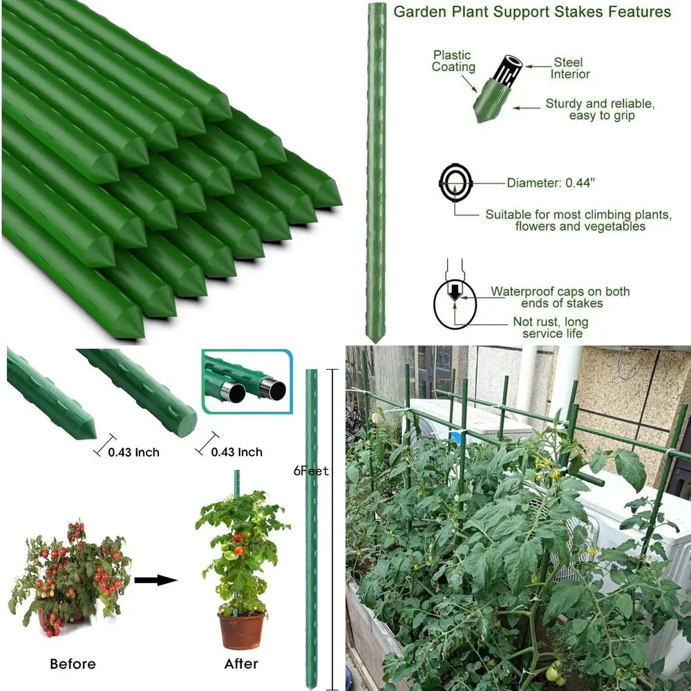 

Прочные 72-дюймовые опорные колья для томатных растений для овощного сада, упаковка из 20 шт., прочные садовые колья