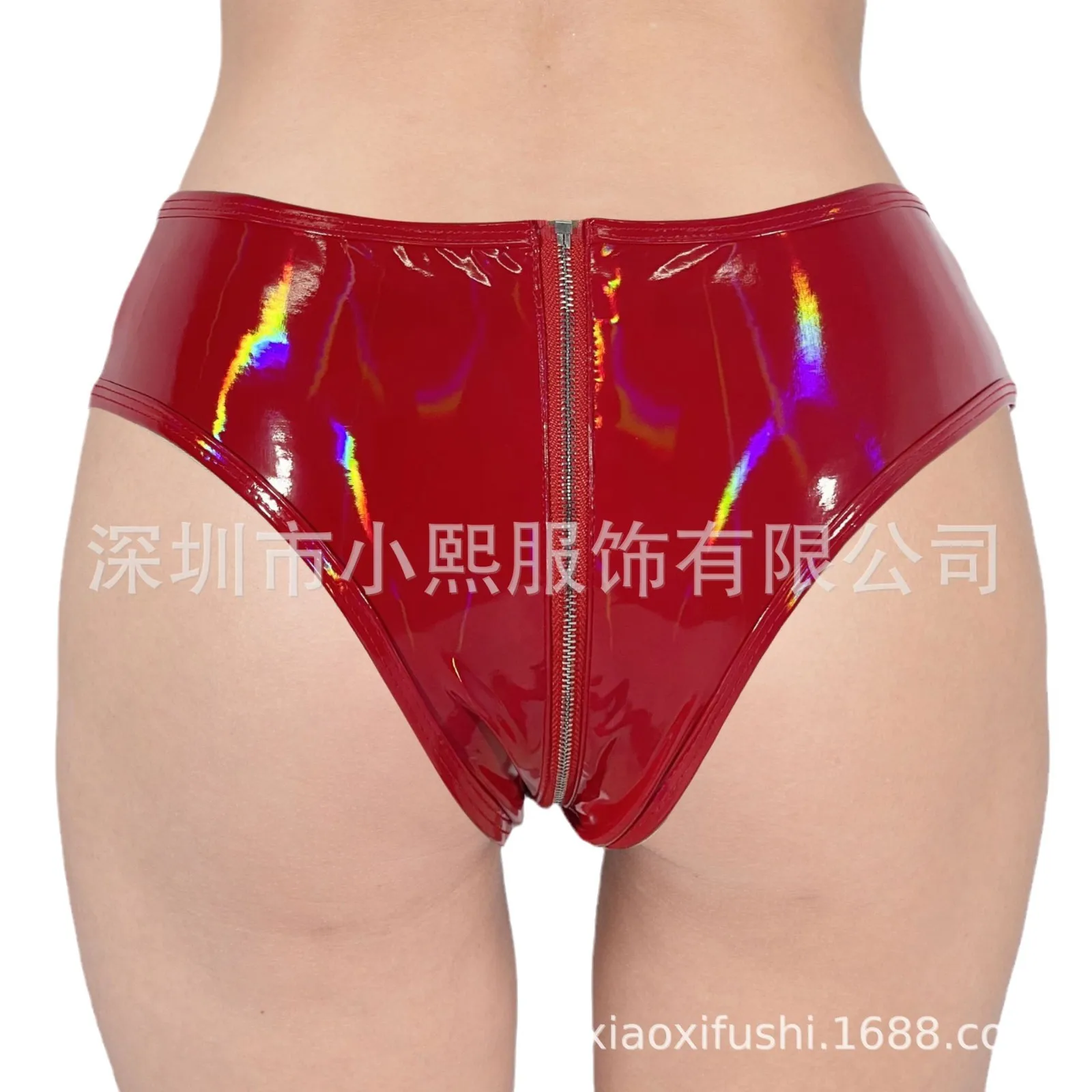 عالية اللمعان PVC براءات الاختراع والجلود مشرق الجلود بو مثير سستة مفتوحة والعتاد المثيرة السراويل زوجين الجنس #5