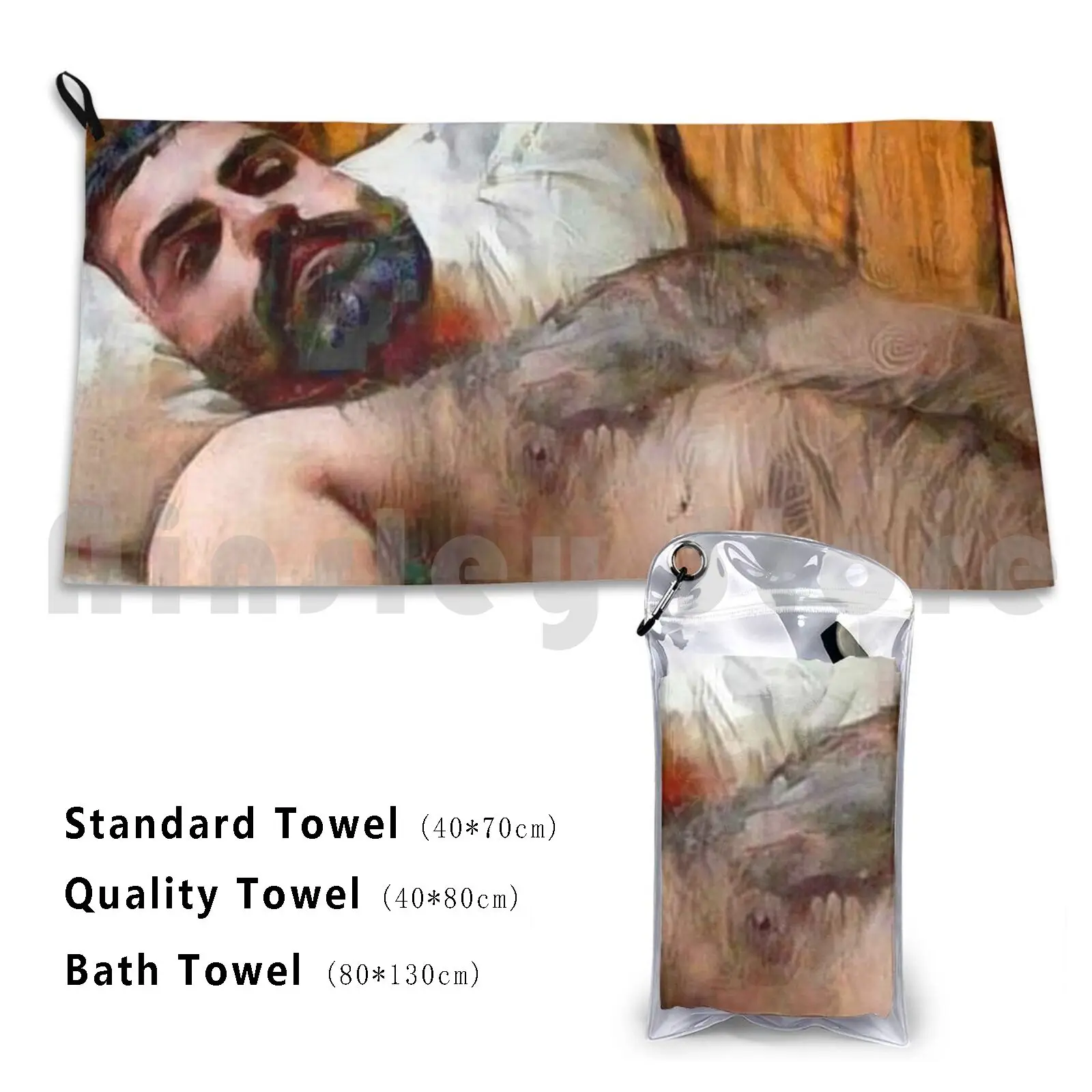 Come Back To Bed Bath Towel Beach Cushion Mens Mens Man Male Man Beard Bearded Hirsute Hairy