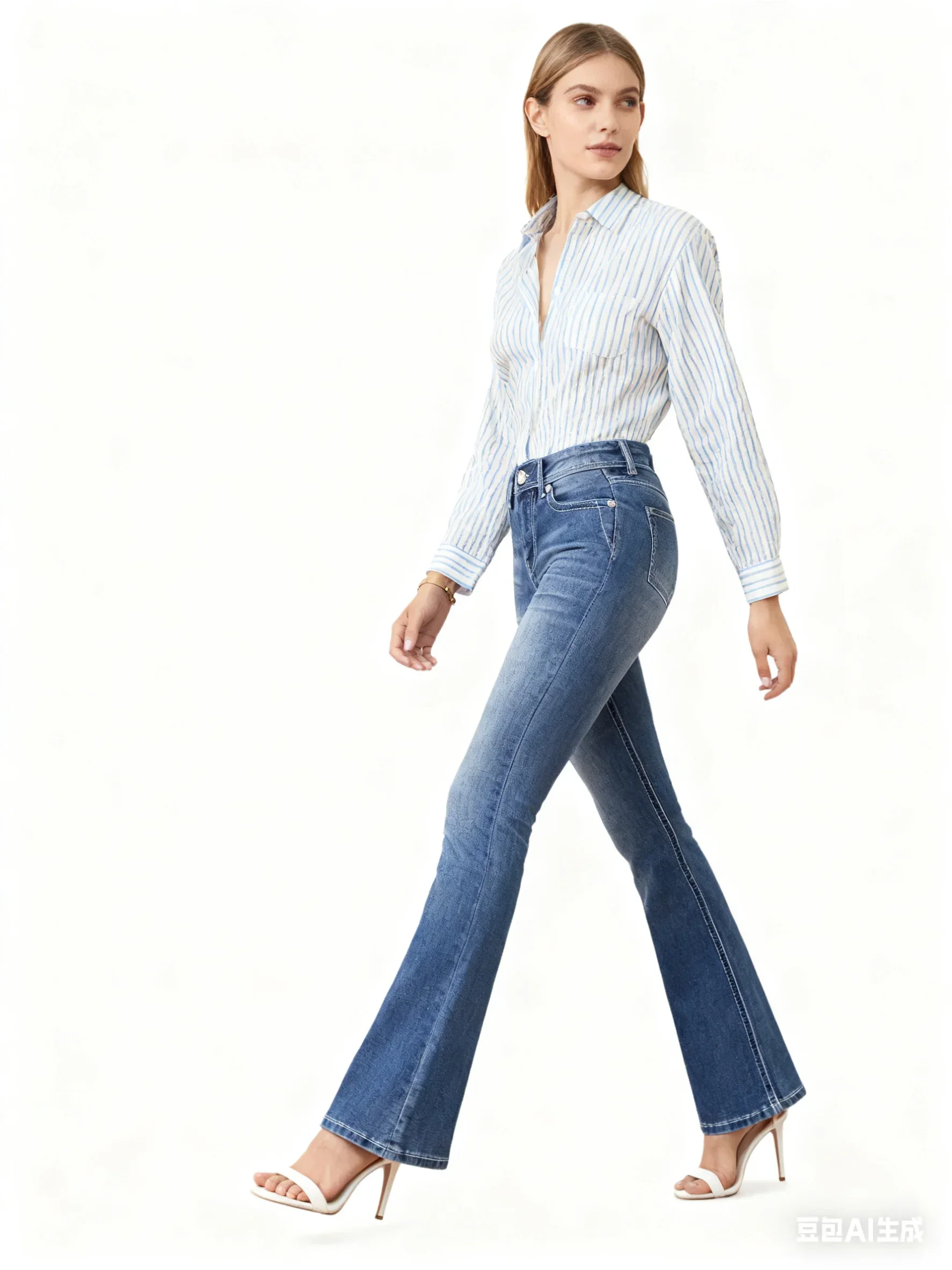 Slim Fit Flare Jeans für Damen, hochwertige Denim-Hosen, modische Damenbekleidung