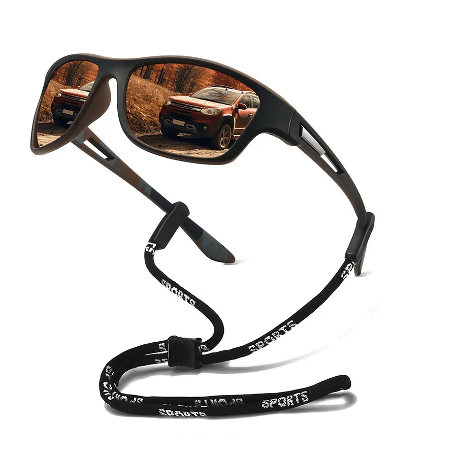 UV400 نمط خمر الموضة مع سلسلة الرجال النساء تشغيل تسلق الجبال الصيد النظارات الشمسية في الهواء الطلق الرياضة نظارات السلامة #6