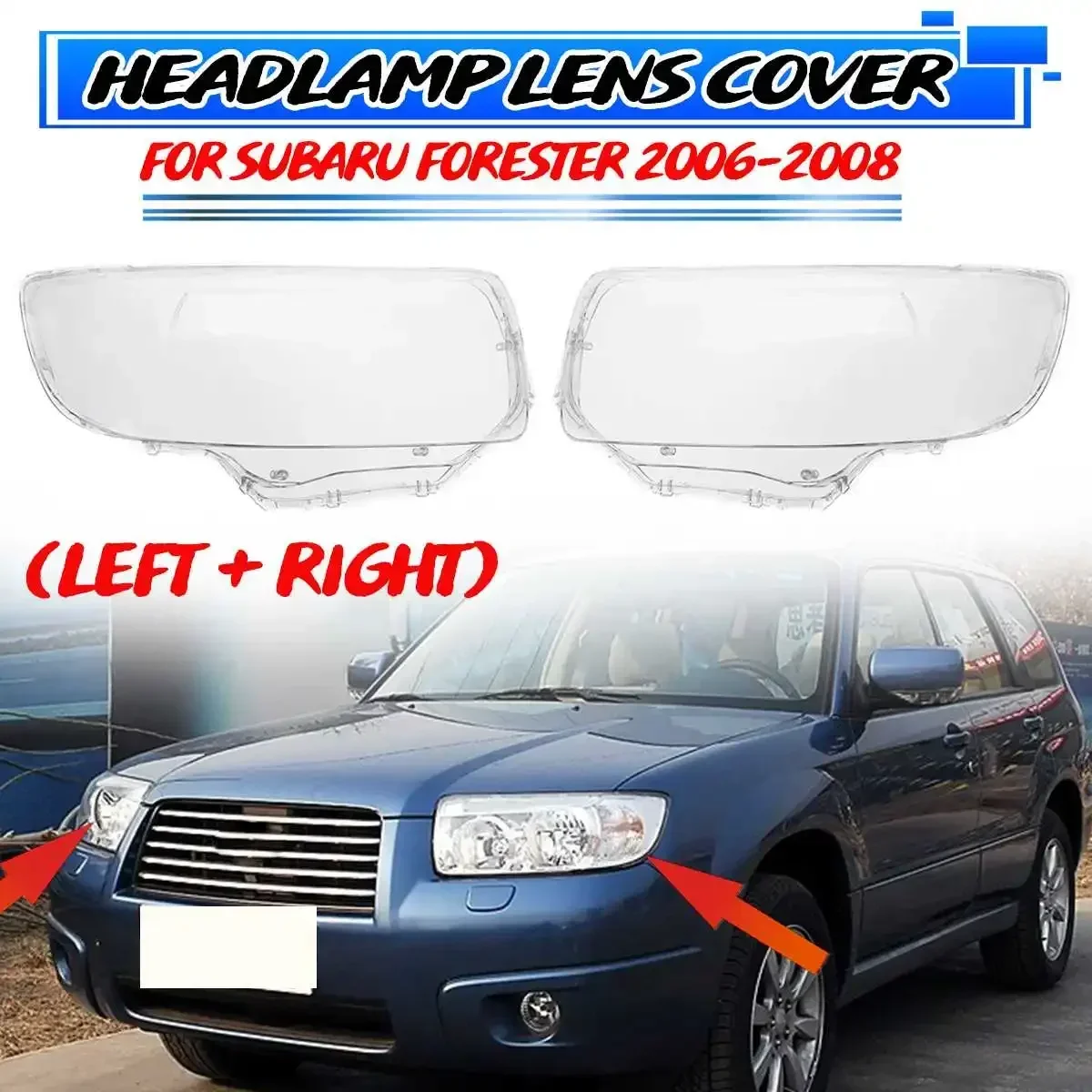 New 2x Car Front Headlamp Lens Cover Head Light Lamp Shell For Subaru For Forester 2006 2007 2008 SU2503119 SU2502119 Body Kit